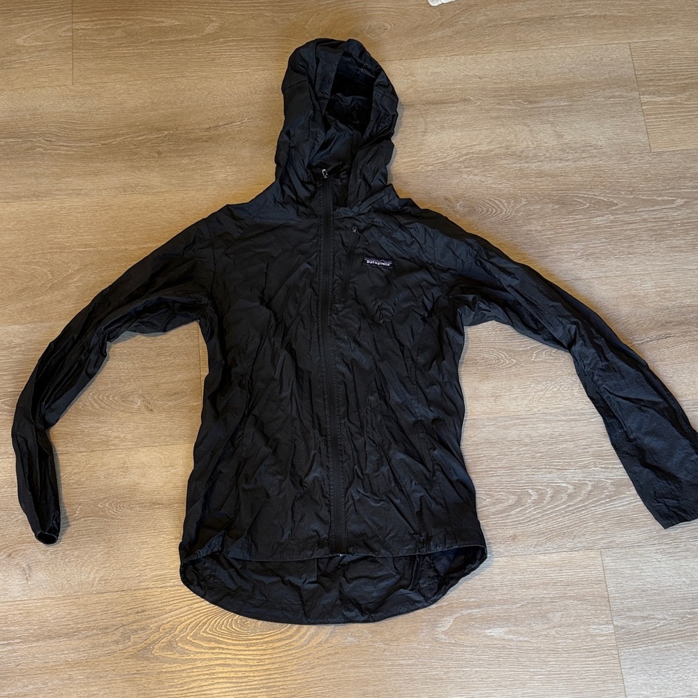 Patagonia Houdini Black Hooded Rain Jacket